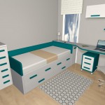 habitación juvenil blanca y verde agua de muebles gascon